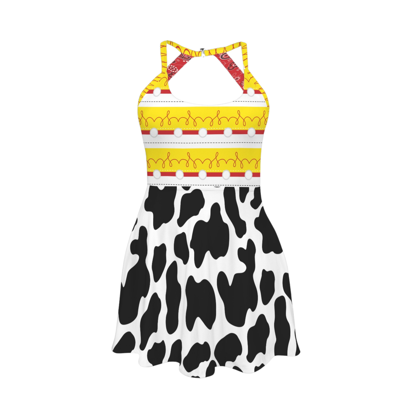 Cowgirl Open Back Flare Skirt Active Dress