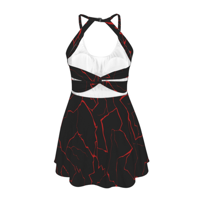 Supreme Leader Open Back Flare Skirt Active Dress