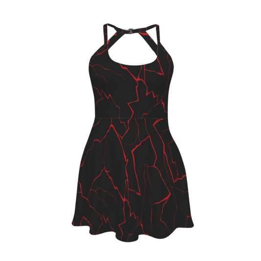 Supreme Leader Open Back Flare Skirt Active Dress