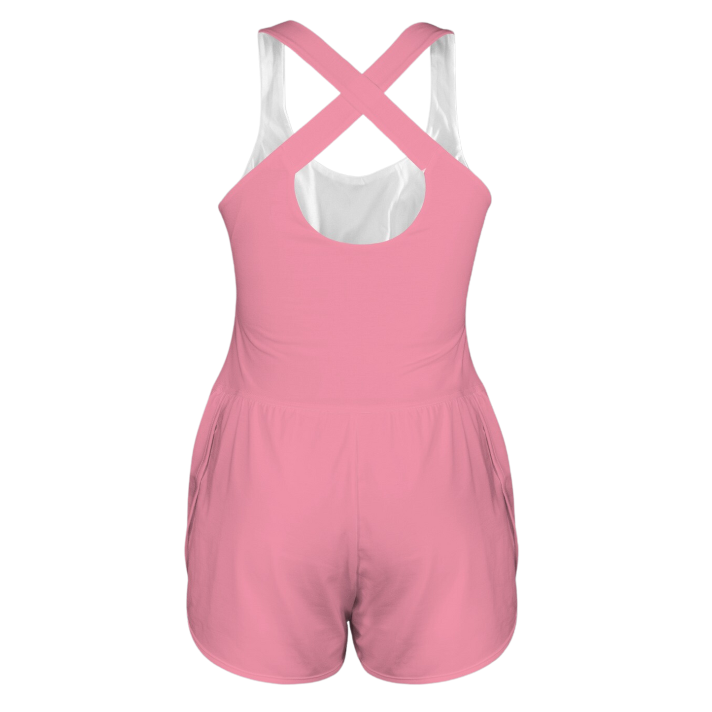 I'm a Lady Pink Cutout Cross Back Active Romper