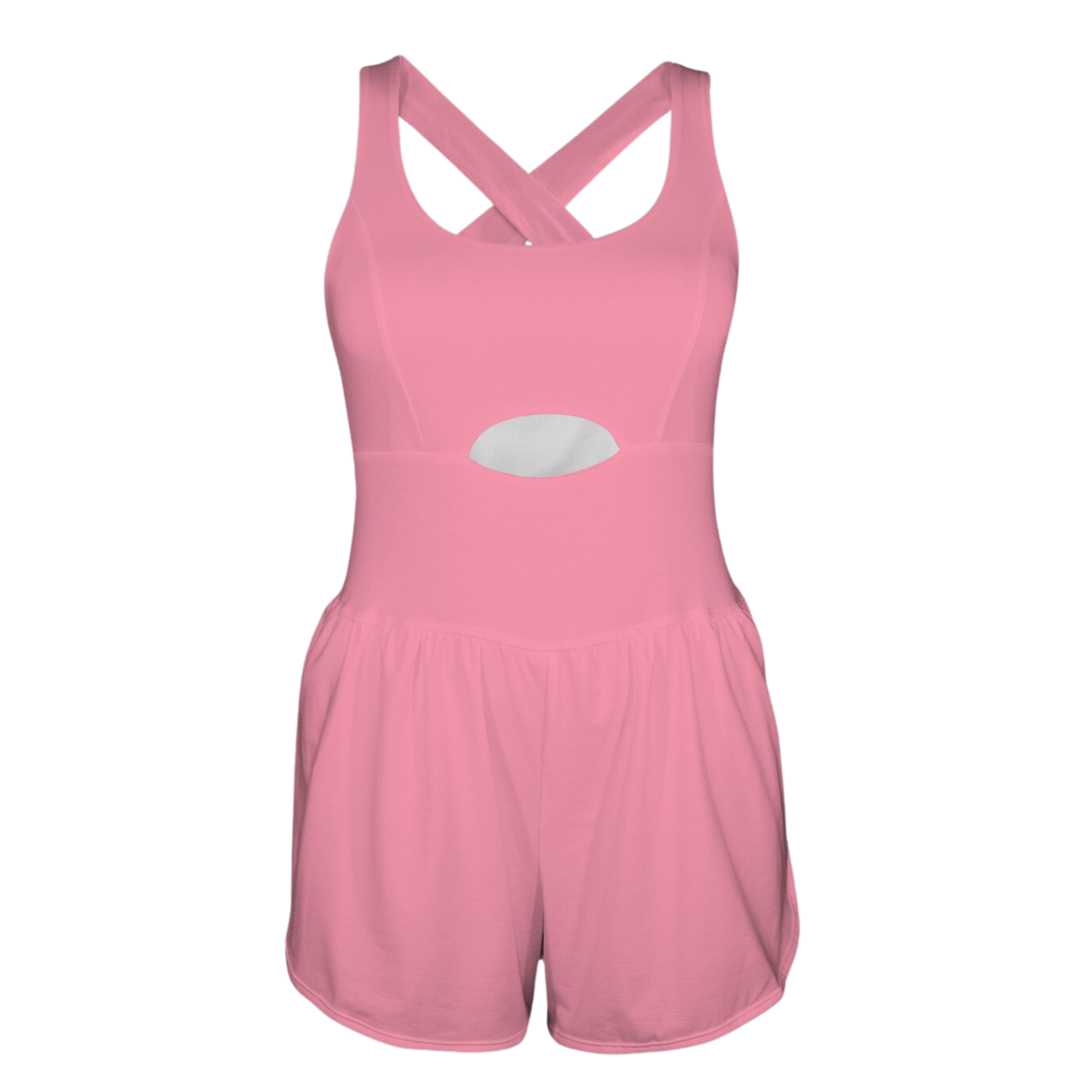 I'm a Lady Pink Cutout Cross Back Active Romper