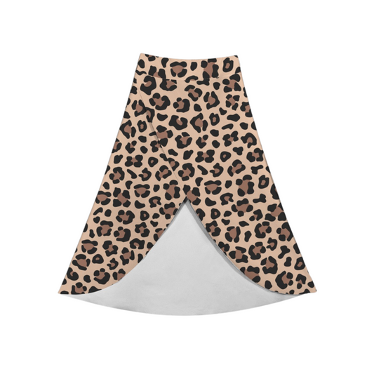 Leopard Crossover Midi Skort
