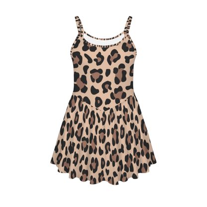 Animal Print Pleat Skirt Active Dress