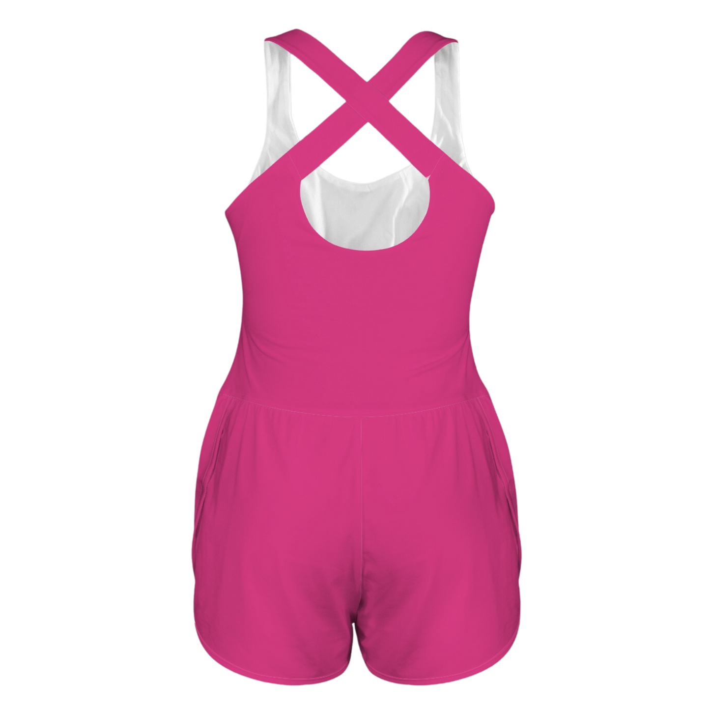 Lots O' Pink Cutout Cross Back Active Romper