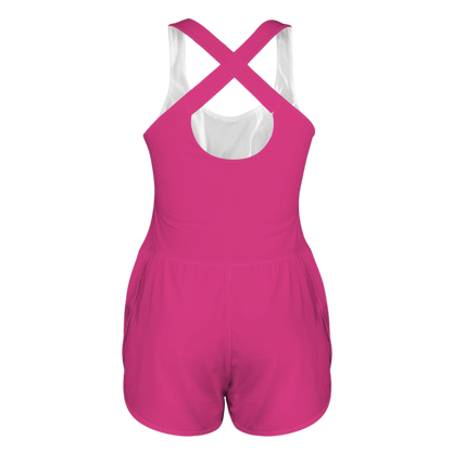 Lots O' Pink Cutout Cross Back Active Romper