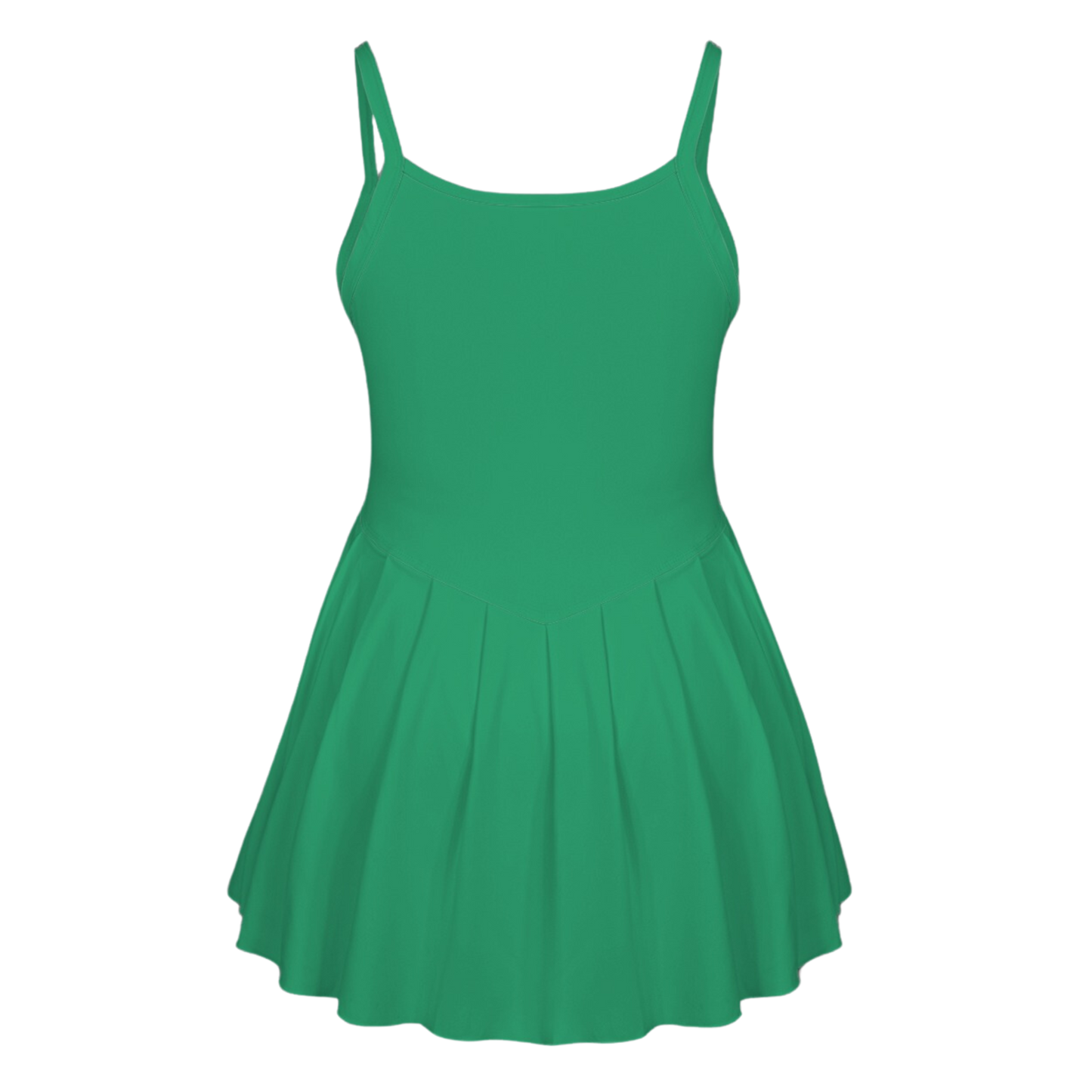 Louis Green Pleat Skirt Active Dress