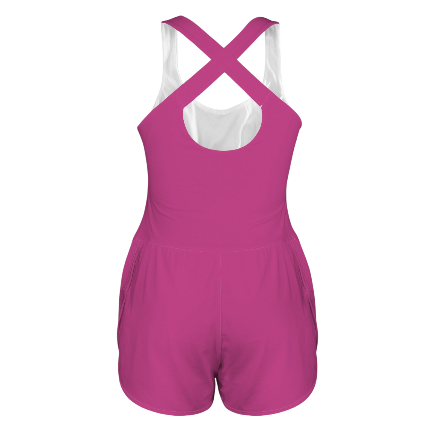 Madama Fushia Cutout Cross Back Active Romper