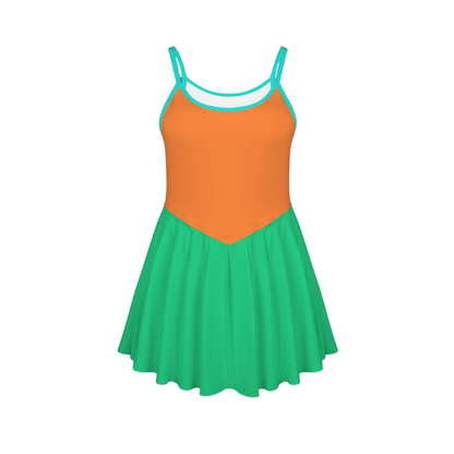 Mad Hats Colorblock Pleat Skirt Active Dress
