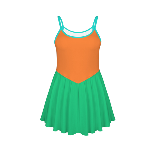 Mad Hats Colorblock Pleat Skirt Active Dress