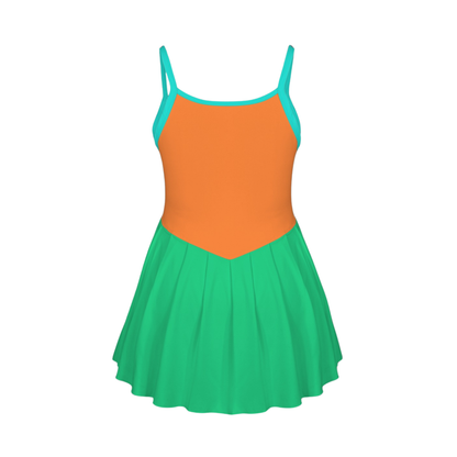 Mad Hats Colorblock Pleat Skirt Active Dress