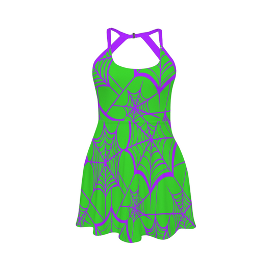 Minnie Webs Open Back Flare Skirt Active Dress