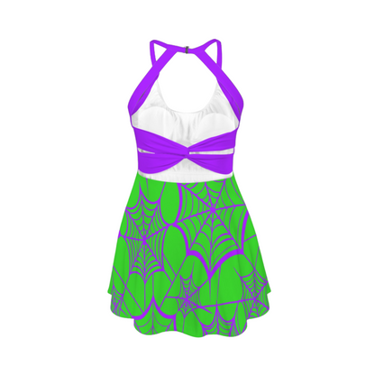 Minnie Webs Open Back Flare Skirt Active Dress