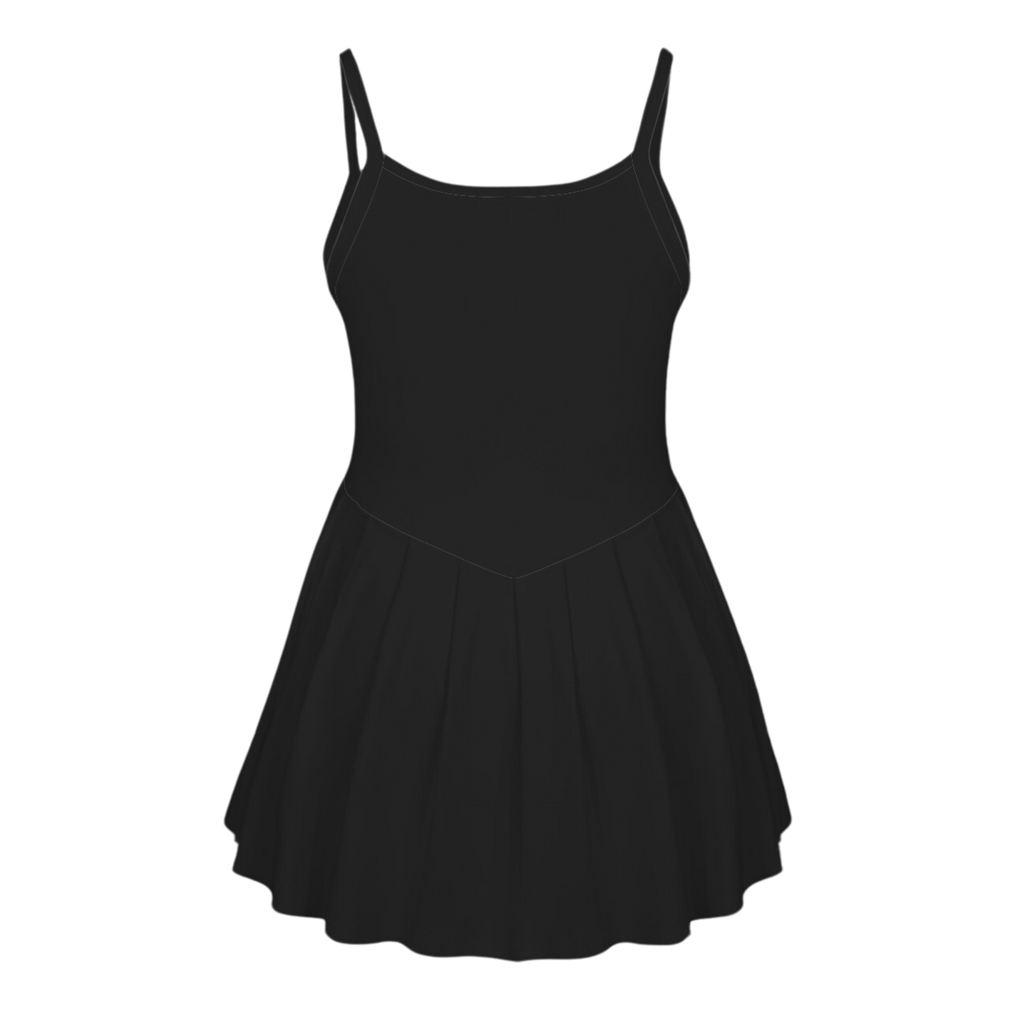 Mode Black Pleat Skirt Active Dress