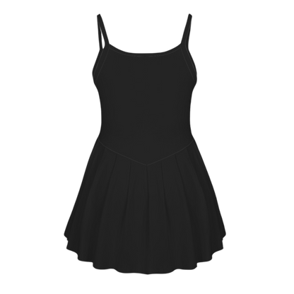 Mode Black Pleat Skirt Active Dress