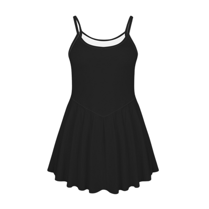 Mode Black Pleat Skirt Active Dress