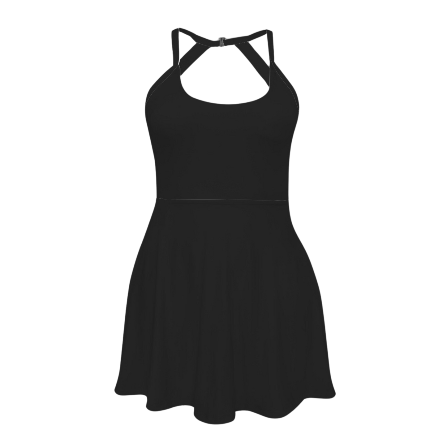 Mode Black Open Back Flare Active Dress