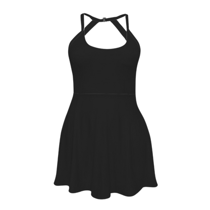 Mode Black Open Back Flare Active Dress