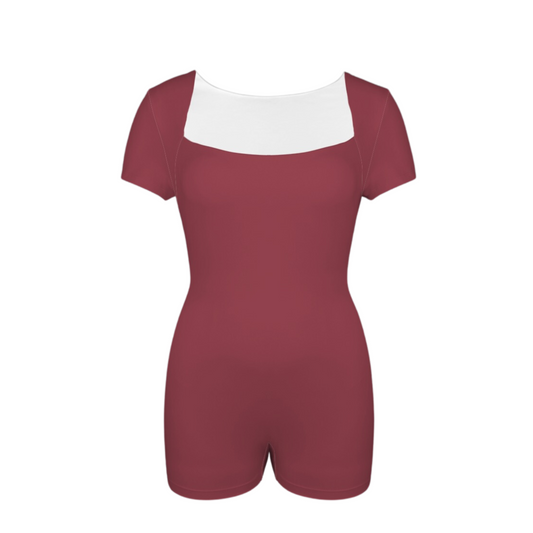 Mother Knows Best Burgundy Onez Tee Active Romper