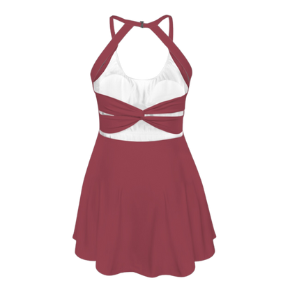 Mother Knows Best Burgundy Open Back Flare Active Dress