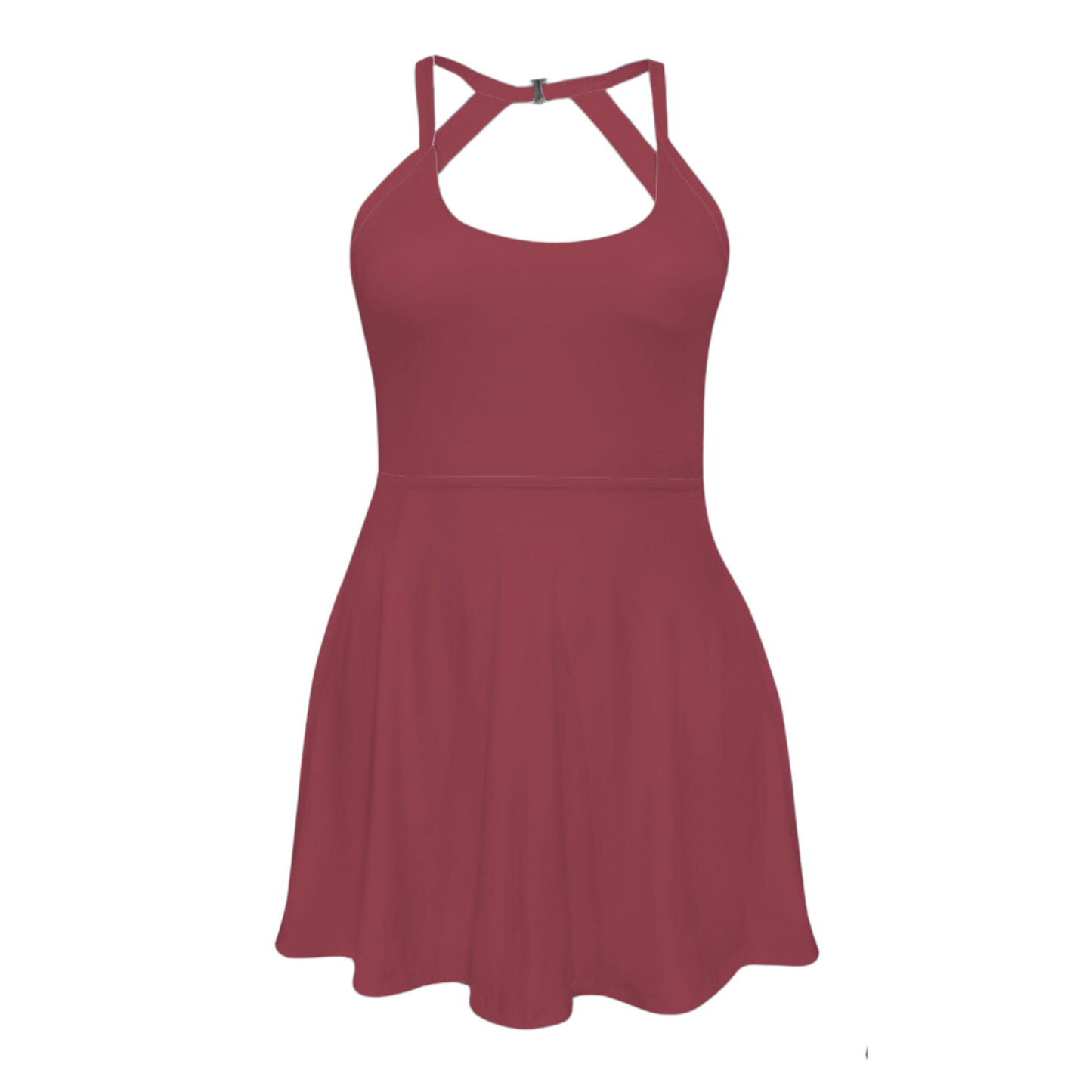 Mother Knows Best Burgundy Open Back Flare Active Dress