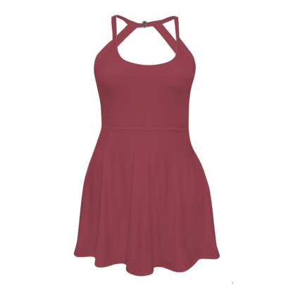 Mother Knows Best Burgundy Open Back Flare Active Dress