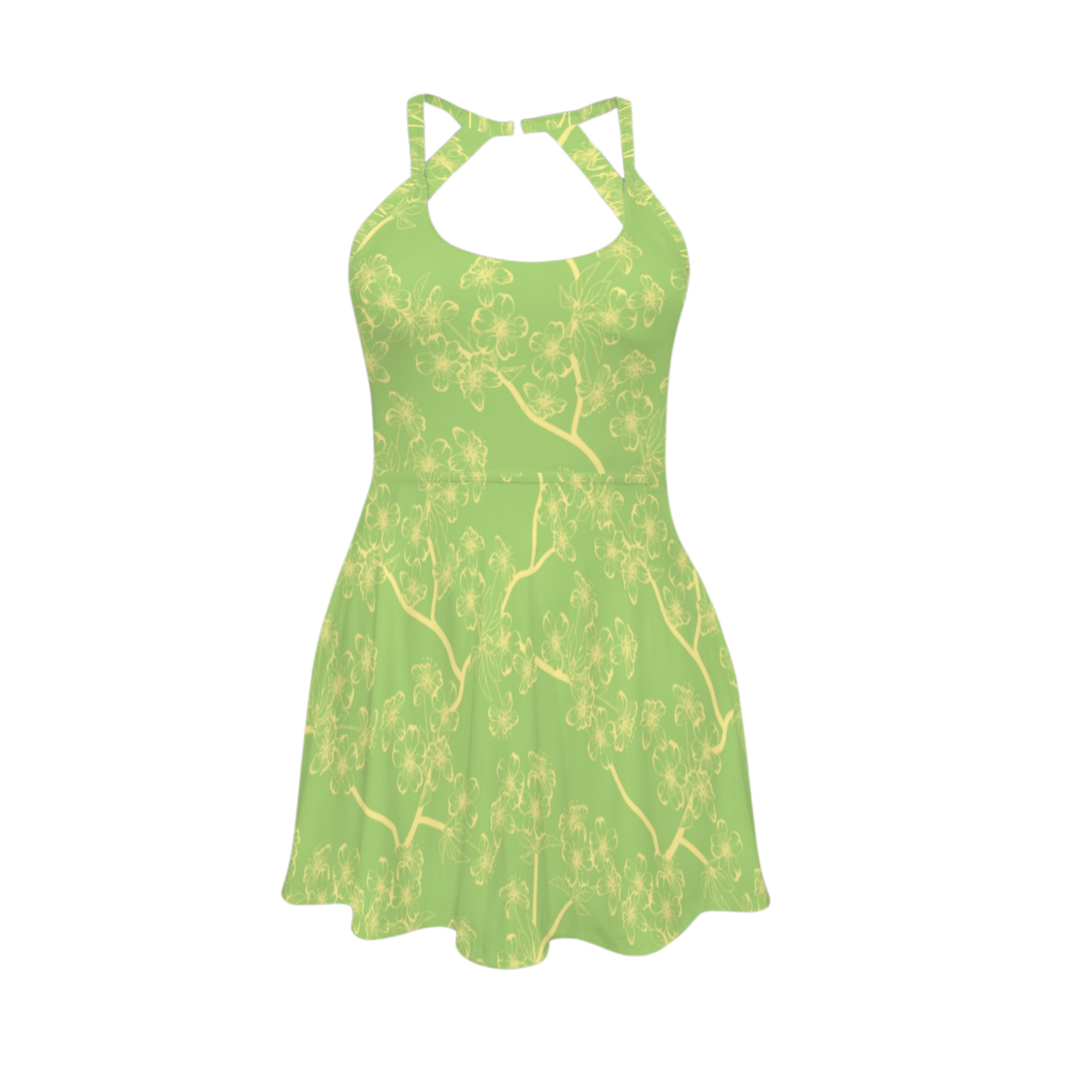 Mulan Green Open Back Flare Active Dress Park Pixie & Co. Mulan Green Open Back Flare Active Dress Park Pixie & Co.