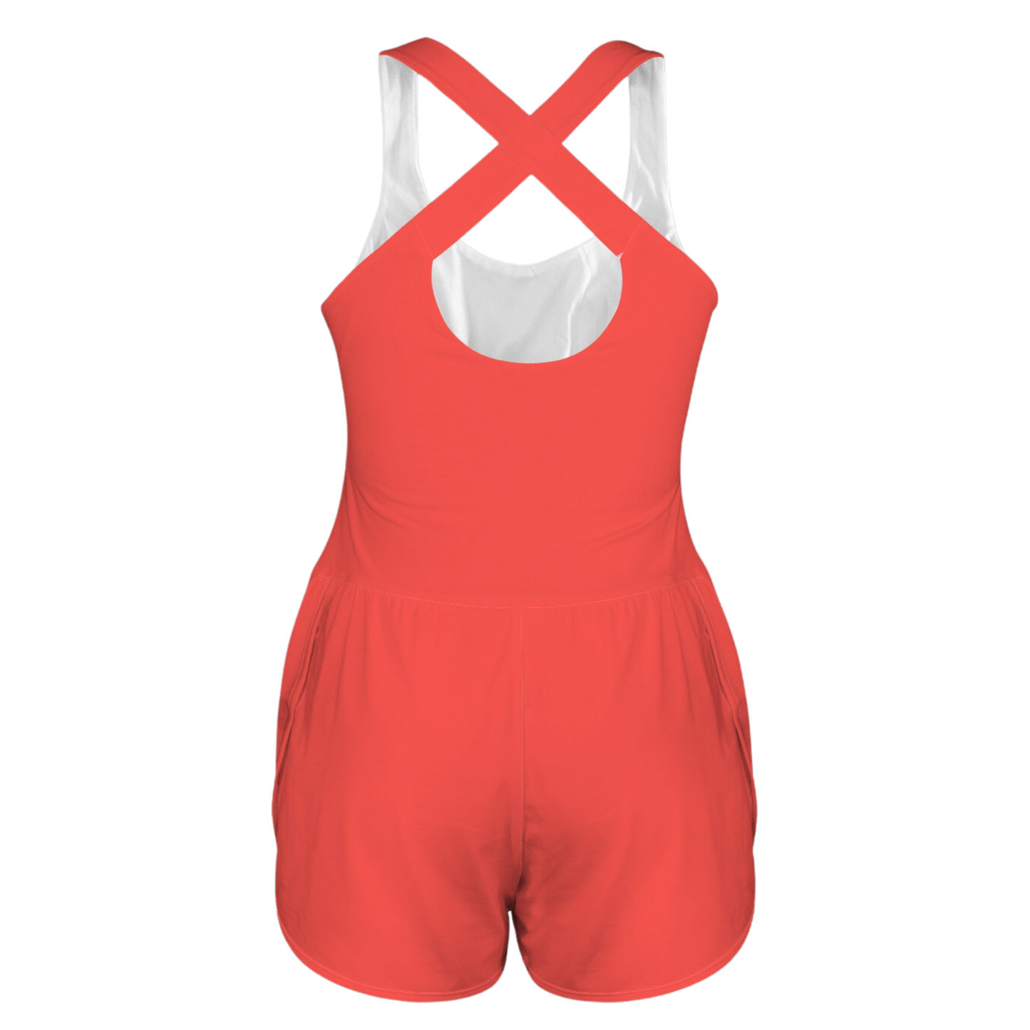 Lucky Dragon Red Cutout Cross Back Active Romper