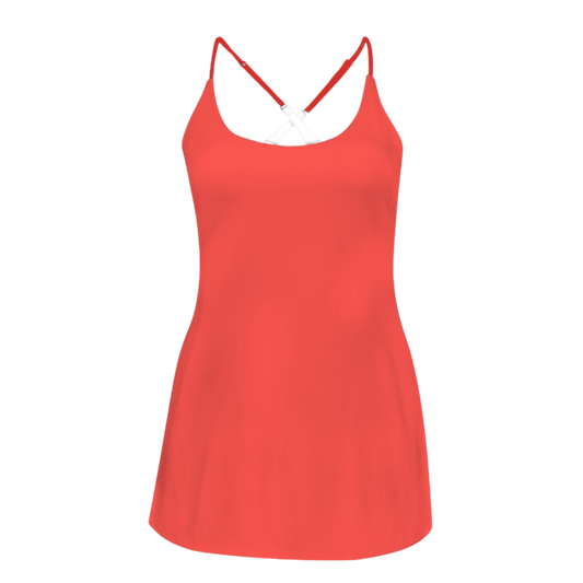 Lucky Dragon Red Criss Cross Back Active Dress