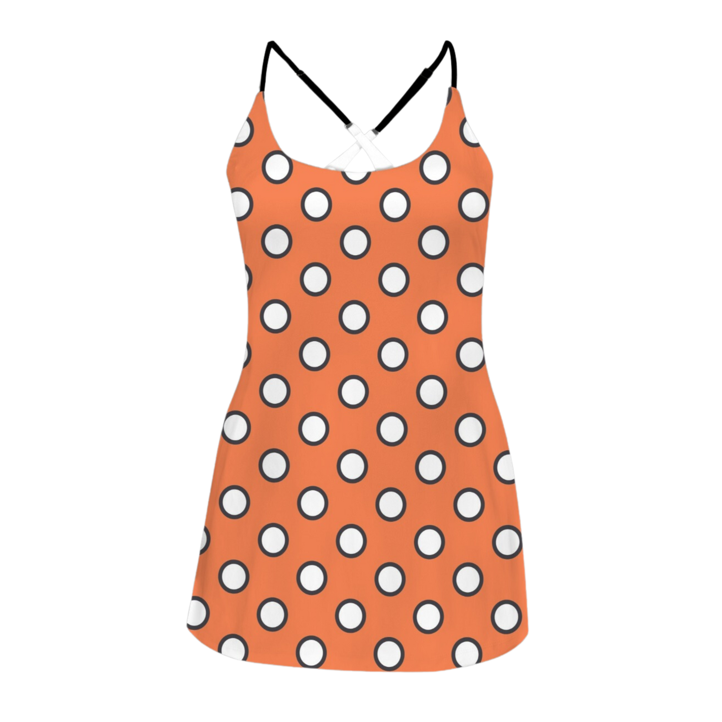 Clownfish Polka Dots Criss Cross Back Active Dress