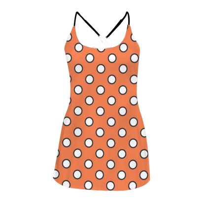 Clownfish Polka Dots Criss Cross Back Active Dress