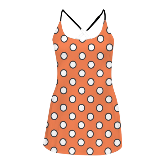 Clownfish Polka Dots Criss Cross Back Active Dress