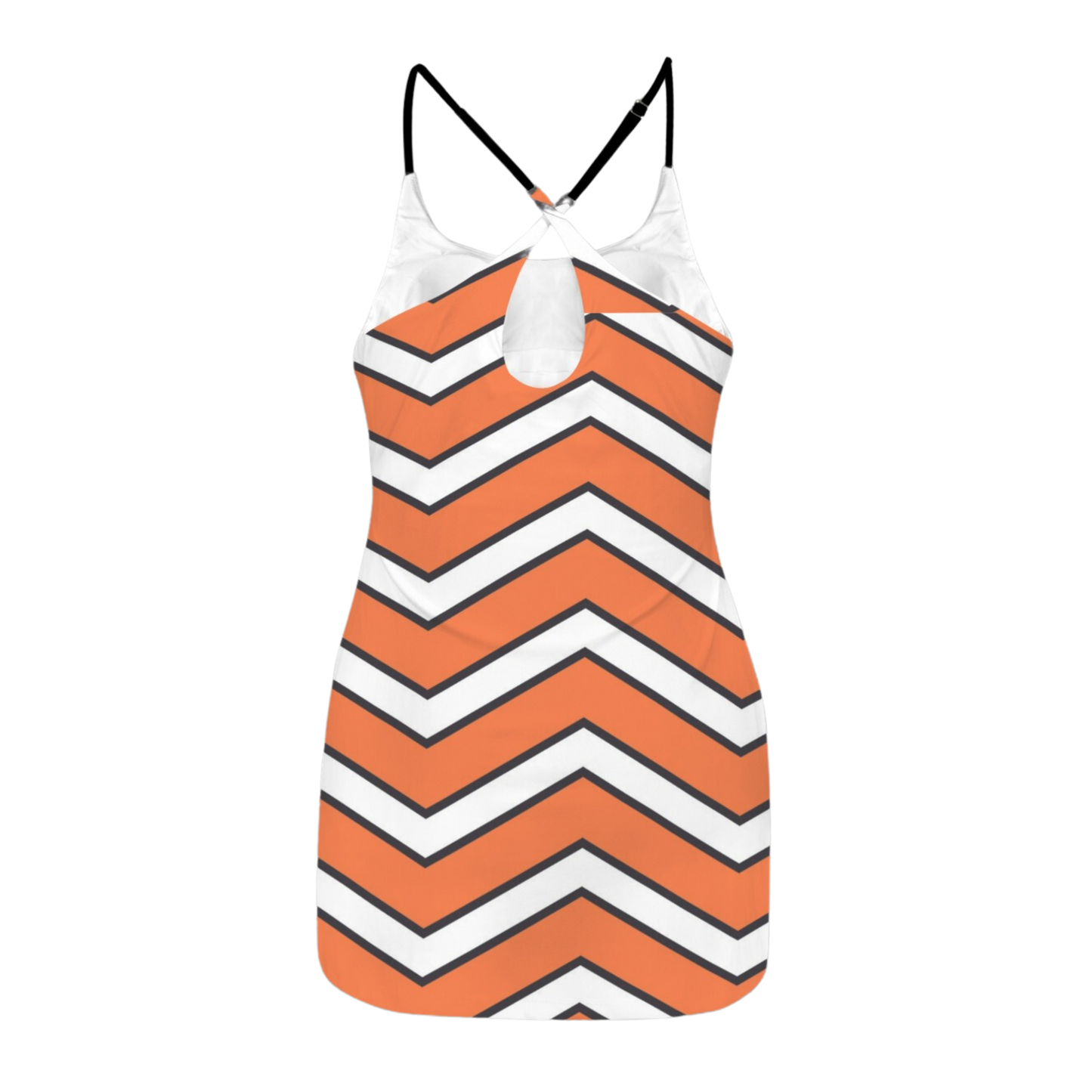 Clownfish Zig Zag Stripes Criss Cross Back Active Dress