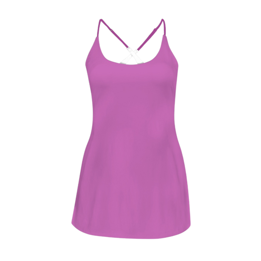 Pain Purple Criss Cross Back Active Dress