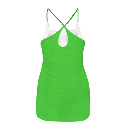 Pan Green Criss Cross Back Active Dress