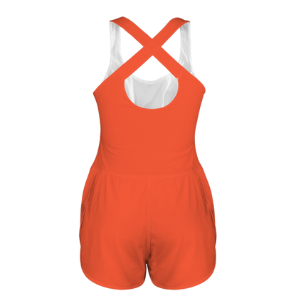 Panda Red Cutout Cross Back Active Romper