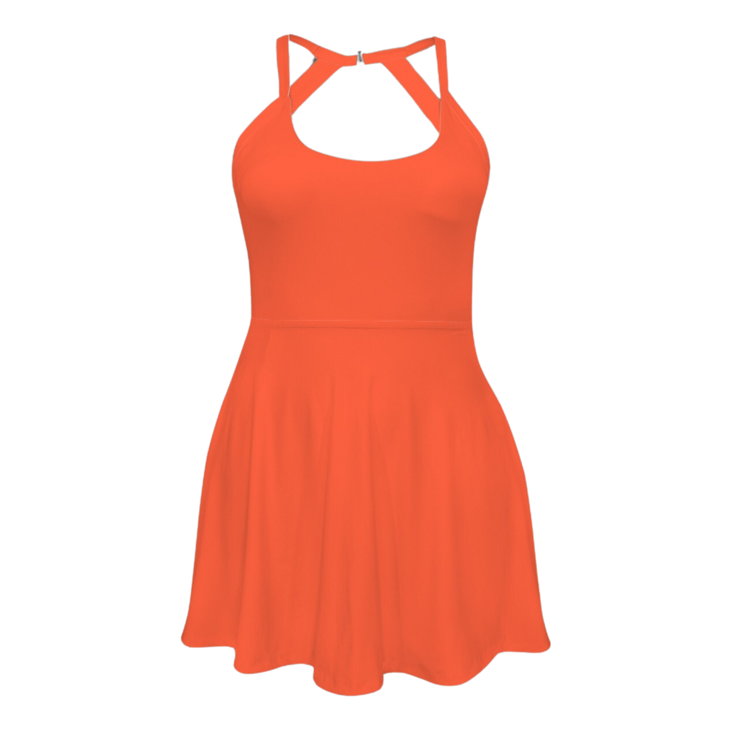 Panda Red Open Back Flare Skirt Active Dress