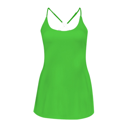 Pan Green Criss Cross Back Active Dress