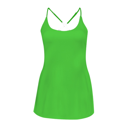 Pan Green Criss Cross Back Active Dress