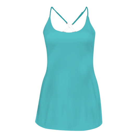 Panic Teal Criss Cross Back Active Dress