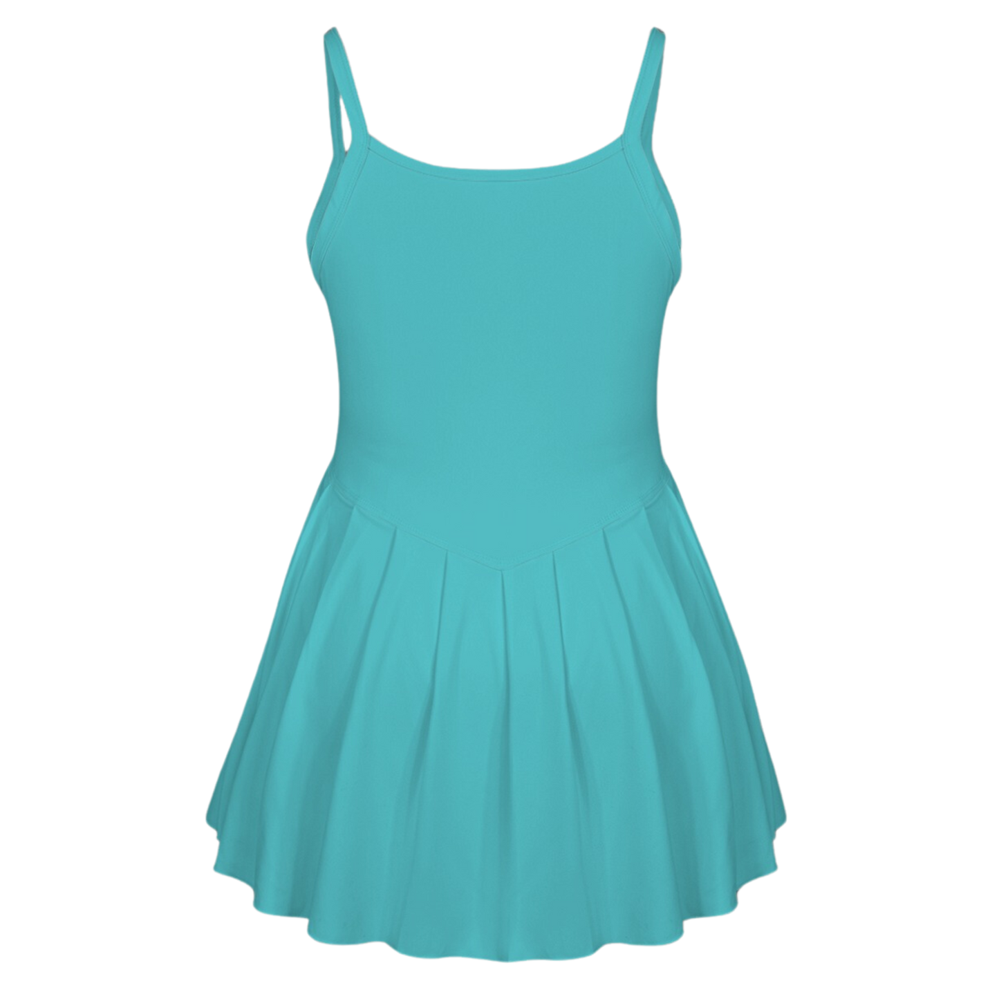 Panic Teal Pleat Skirt Active Dress