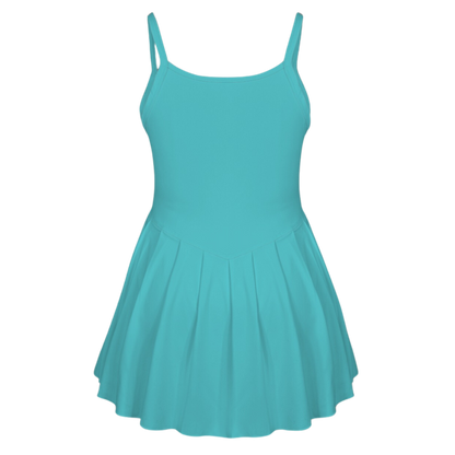 Panic Teal Pleat Skirt Active Dress