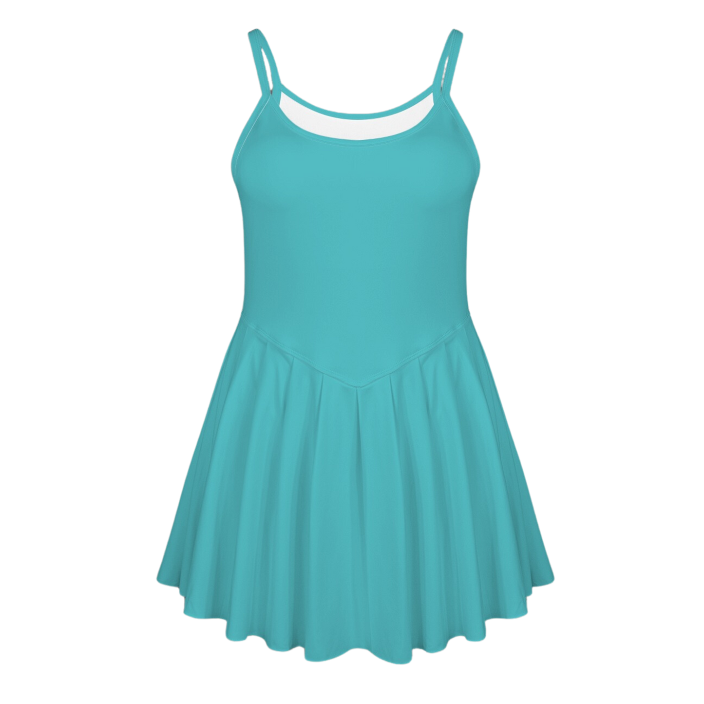 Panic Teal Pleat Skirt Active Dress