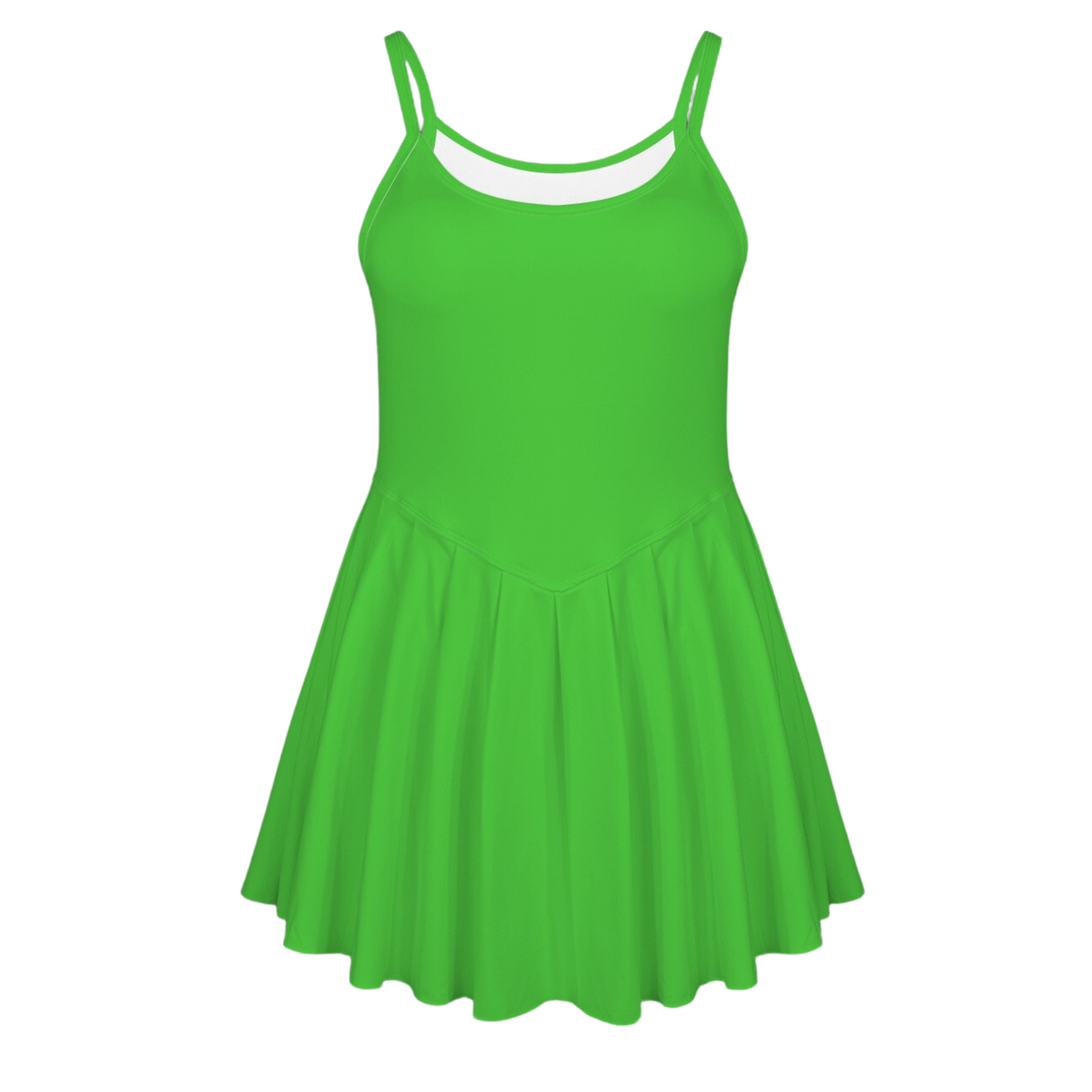 Pan Green Pleat Skirt Active Dress