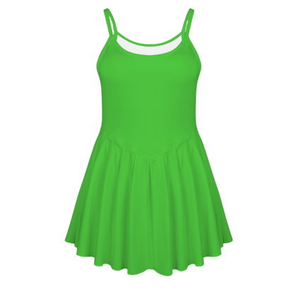 Pan Green Pleat Skirt Active Dress