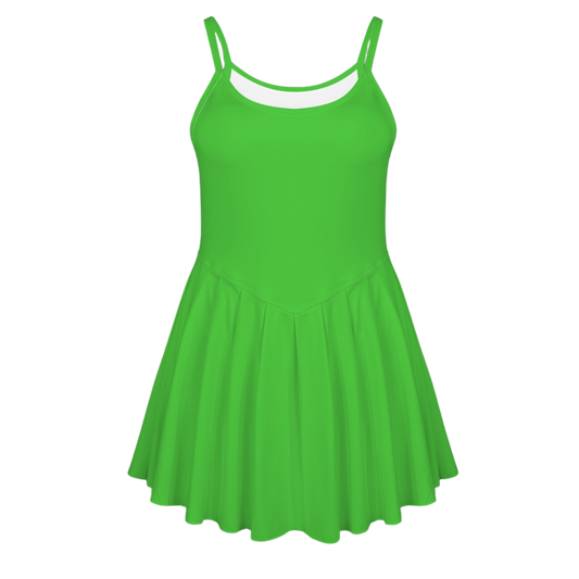 Pan Green Pleat Skirt Active Dress