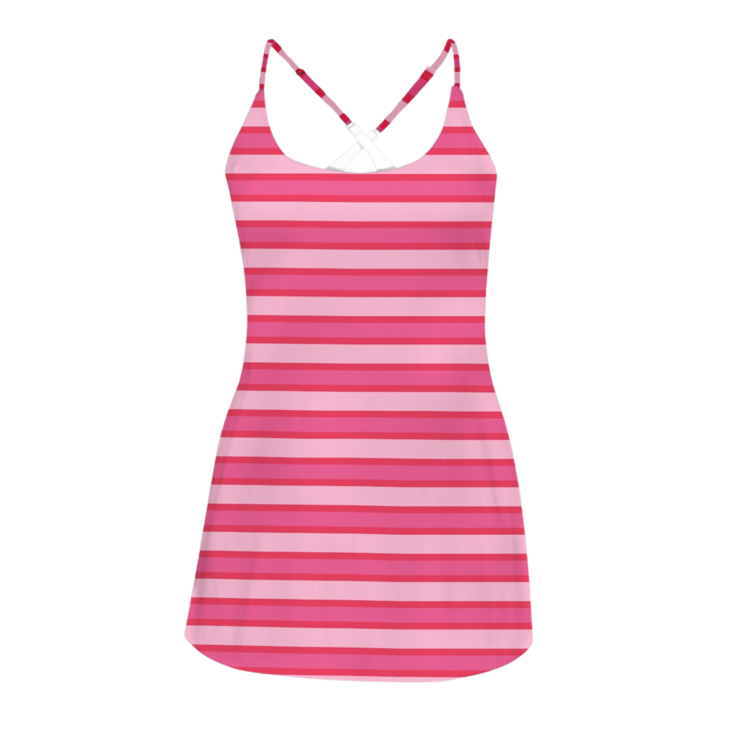 Piggy Stripes Criss Cross Back Active Dress