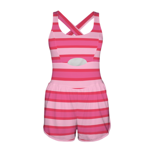 Piglet Cutout Cross Back Active Romper