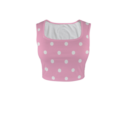 Minnie Dots Square Neck Crop Top