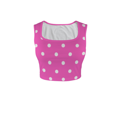 Minnie Dots Square Neck Crop Top