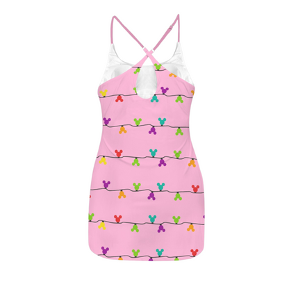 Mouse Light Pink Criss Cross Back Active Dress